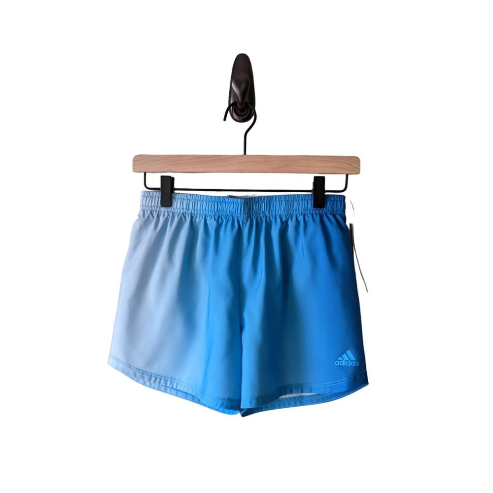 ADIDAS Girls Ombre Woven Athletic Shorts Size Large (14) Blue Rush